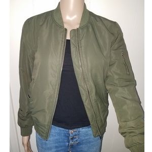 Olive green bomber jacket